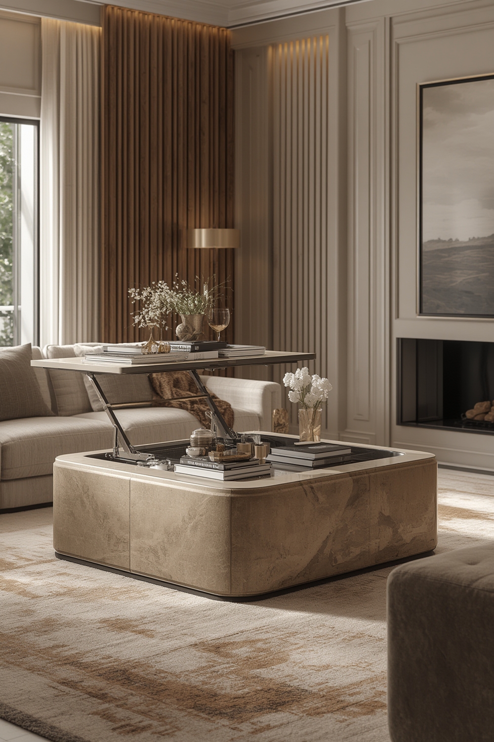 Modern Lift-Top Coffee Table with Storage product view